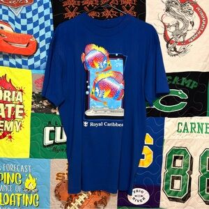 100% Cotton RARE VINTAGE Royal Caribbean Tropical Fish Graphic Cruise Tee (XXL)